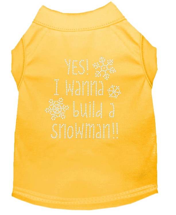 Yes! I want to build a Snowman Rhinestone Dog Shirt Yellow Med